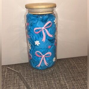 Glass Can Bow Drinking Cup